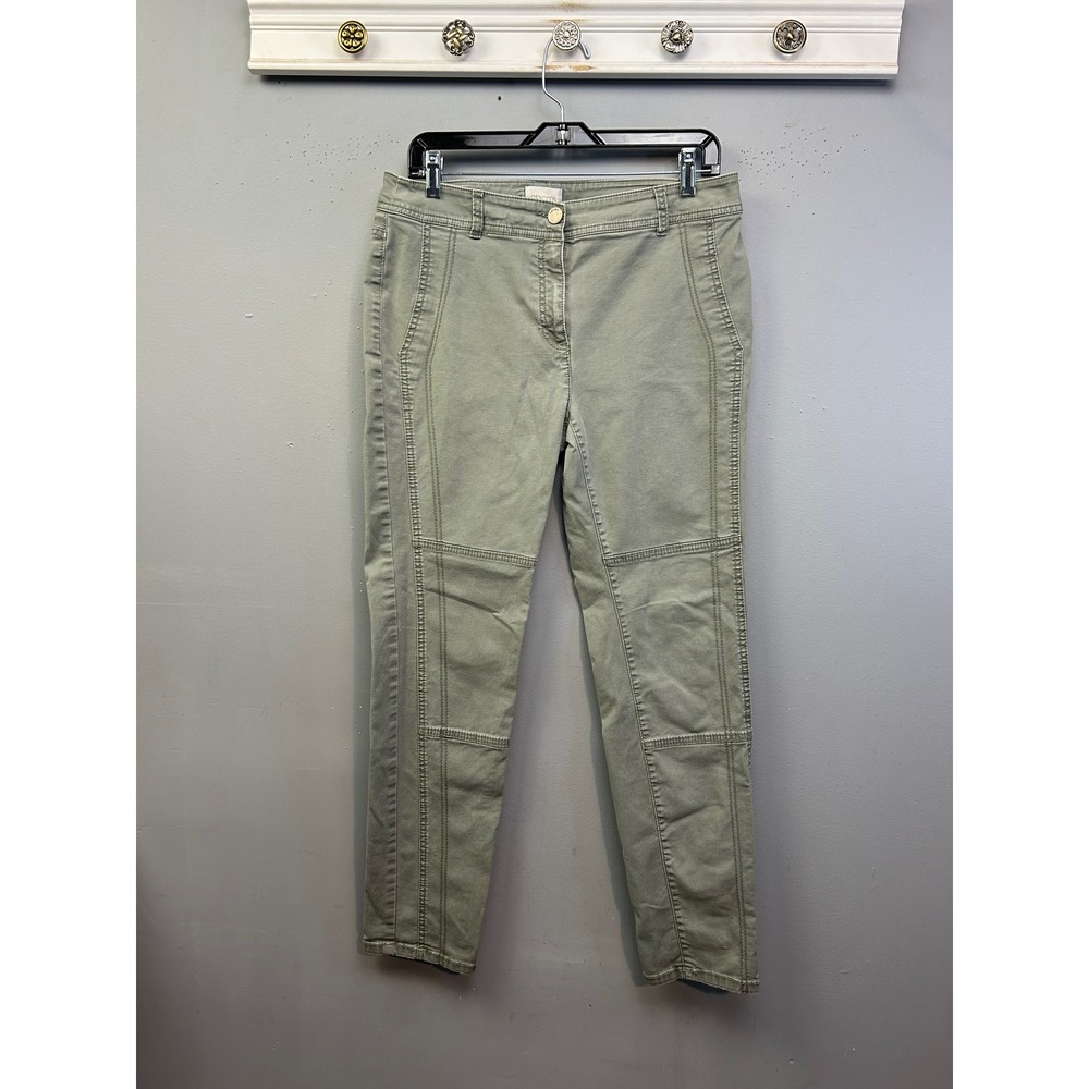 Chico's Pants Women 0.5 Small Regular Sage Green Utility Moto Slim Leg Trousers